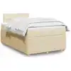 Image de vidaXL Sommier à lattes de lit avec matelas Crème 120x200 cm Tissu