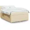 Image de vidaXL Sommier à lattes de lit avec matelas Crème 140x190 cm Tissu