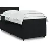 Image de vidaXL Sommier à lattes de lit avec matelas Noir 100x200 cm Velours