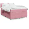 Image de vidaXL Sommier à lattes de lit avec matelas Rose 160x200 cm Velours