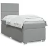 Image de vidaXL Sommier à lattes de lit et matelas Gris clair 90x190 cm Tissu