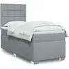 Image de vidaXL Sommier à lattes de lit et matelas Gris clair 90x190 cm Tissu