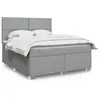 Image de vidaXL Sommier à lattes de lit avec matelas Gris clair 180x200cm Tissu