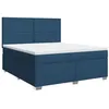 Image de vidaXL Sommier à Lattes de lit avec Matelas Bleu 180x200 cm Tissu