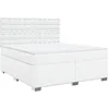 Image de vidaXL Sommier à Lattes de lit avec Matelas Blanc 180x200cm Similicuir