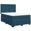 Image de vidaXL Sommier à Lattes de lit et Matelas Bleu 140x190 cm Velours