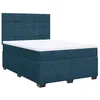 Image de vidaXL Sommier à Lattes de lit et Matelas Bleu 140x190 cm Velours