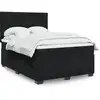 Image de vidaXL Sommier à lattes de lit avec matelas Noir 140x200 cm Velours