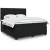 Image de vidaXL Sommier à lattes de lit et matelas Noir 200x200 cm Velours