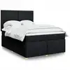 Image de vidaXL Sommier à lattes de lit avec matelas Noir 160x200 cm Tissu