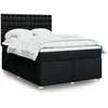Image de vidaXL Sommier à lattes de lit avec matelas Noir 160x200 cm Tissu