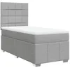 Image de vidaXL Sommier à Lattes de lit avec Matelas Gris Clair 80x200 cm Tissu