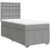 Image de vidaXL Sommier à Lattes de lit avec Matelas Gris Clair 80x200 cm Tissu