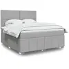Image de vidaXL Sommier à lattes de lit avec matelas Gris clair 180x200cm Tissu
