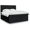 Image de vidaXL Sommier à lattes de lit avec matelas Noir 180x200 cm Tissu