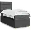 Image de vidaXL Sommier à lattes de lit et matelas Gris foncé 90x190 cm Tissu