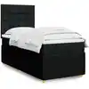 Image de vidaXL Sommier à lattes de lit avec matelas Noir 90x200 cm Tissu