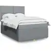 Image de vidaXL Sommier à lattes de lit avec matelas Gris clair 140x200cm Tissu