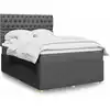 Image de vidaXL Sommier à lattes de lit avec matelas Gris foncé 140x200cm Tissu