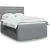 Image de vidaXL Sommier à lattes de lit avec matelas Gris clair 160x200cm Tissu