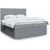 Image de vidaXL Sommier à lattes de lit avec matelas Gris clair 200x200cm Tissu