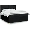 Image de vidaXL Sommier à lattes de lit avec matelas Noir 200x200 cm Tissu