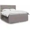 Image de vidaXL Sommier à lattes de lit avec matelas Taupe 200x200 cm Tissu