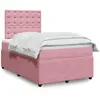Image de vidaXL Sommier à lattes de lit avec matelas Rose 120x200 cm Velours