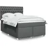Image de vidaXL Sommier à lattes de lit avec matelas Gris foncé 140x190cm Tissu