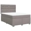 Image de vidaXL Sommier à Lattes de lit avec Matelas Taupe 140x190 cm Tissu, lit, lit à Plate-Forme, lit à Panneaux, Meuble de Chambre à Coucher, canapé-lit