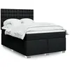 Image de vidaXL Sommier à lattes de lit avec matelas Noir 140x190 cm Tissu