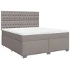 Image de vidaXL Sommier à Lattes de lit avec Matelas Taupe 180x200 cm Tissu