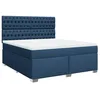 Image de vidaXL Sommier à Lattes de lit avec Matelas Bleu 180x200 cm Tissu