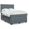Image de vidaXL Sommier à lattes de lit et matelas Gris foncé 160x200cm Velours