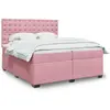 Image de vidaXL Sommier à lattes de lit avec matelas Rose 200x200 cm Velours
