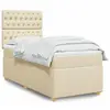 Image de vidaXL Sommier à lattes de lit et matelas Crème 90x190 cm Tissu