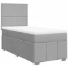 Image de vidaXL Sommier à Lattes de lit avec Matelas Gris Clair 80x200 cm Tissu