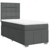 Image de vidaXL Sommier à Lattes de lit avec Matelas Gris foncé 80x200 cm Tissu