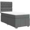 Image de vidaXL Sommier à Lattes de lit avec Matelas Gris foncé 80x200 cm Tissu