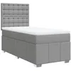 Image de vidaXL Sommier à Lattes de lit avec Matelas Gris Clair 80x200 cm Tissu
