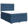 Image de vidaXL Sommier à Lattes de lit avec Matelas Bleu 160x200 cm Tissu
