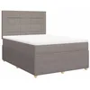 Image de vidaXL Sommier à Lattes de lit avec Matelas Taupe 140x200 cm Tissu