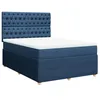 Image de vidaXL Sommier à Lattes de lit avec Matelas Bleu 140x200 cm Tissu