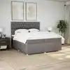 Image de vidaXL Sommier à lattes de lit avec matelas Taupe 200x200 cm Tissu