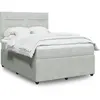 Image de vidaXL Sommier à lattes de lit et matelas Gris clair 140x200cm Velours