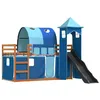 Image de vidaXL Lit superposé sans Matelas avec Toboggan et Rideaux 90x200 cm