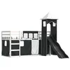 Image de vidaXL Lit superposé sans Matelas avec Toboggan Blanc Noir 80x200 cm