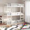 Image de vidaXL Lit superposé triple sans matelas 90x200 cm bois de pin massif