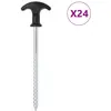 Image de vidaXL Piquets de tente 24 pcs 17 cm Ø7 mm acier galvanisé