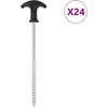 Image de vidaXL Piquets de tente 24 pcs 20 cm Ø7 mm acier galvanisé